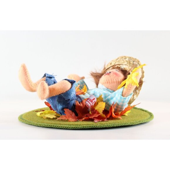 Annalee Thorndike Paula Playing in Leaf Pile 6" Girl Doll 1998 USA Made - Picture 4 of 9